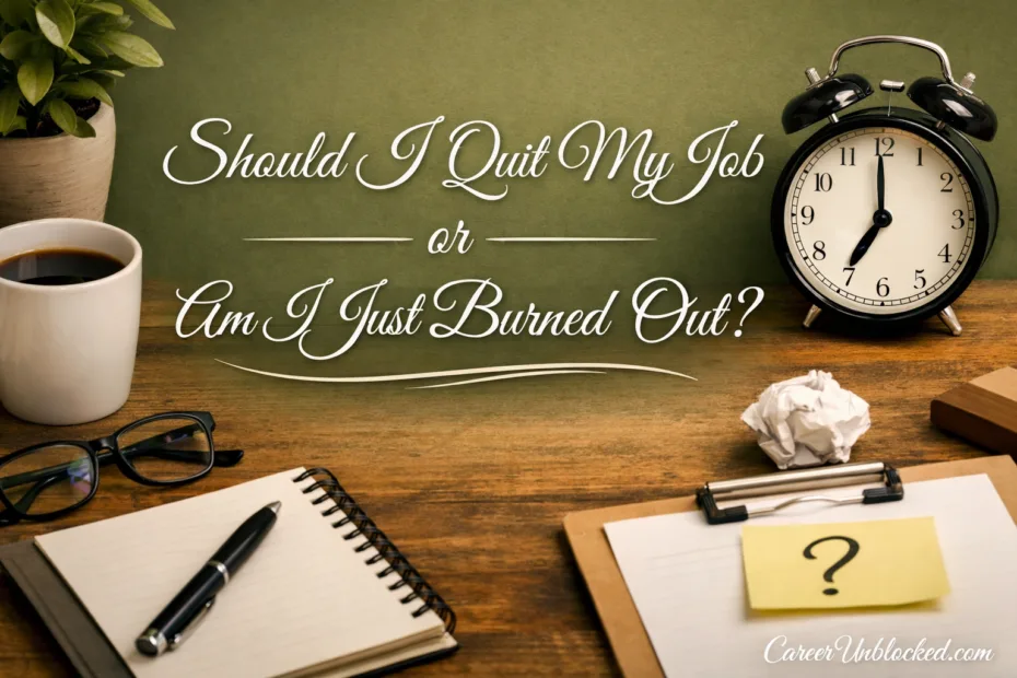 A person holding a coffee mug in front of a notebook and pen on a wooden desk.
