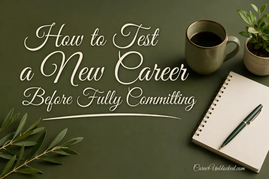 Step-by-step guide on testing a new career before fully committing to a switch.